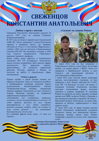 Свеженцов  Константин Анатольевич
