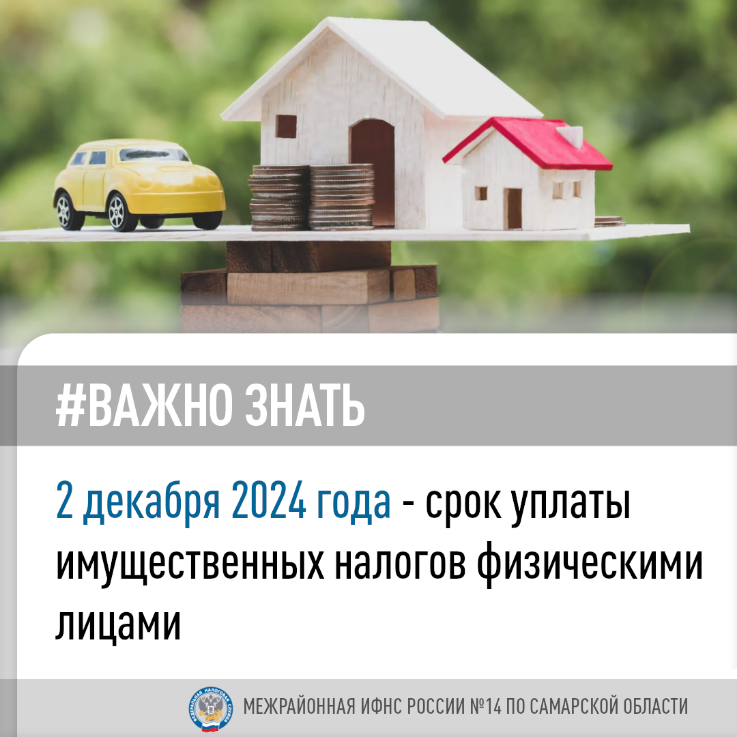 2 декабря - срок уплаты имущественных налогов физическими лицами 2 декабря - срок уплаты имущественных налогов физическими лицами