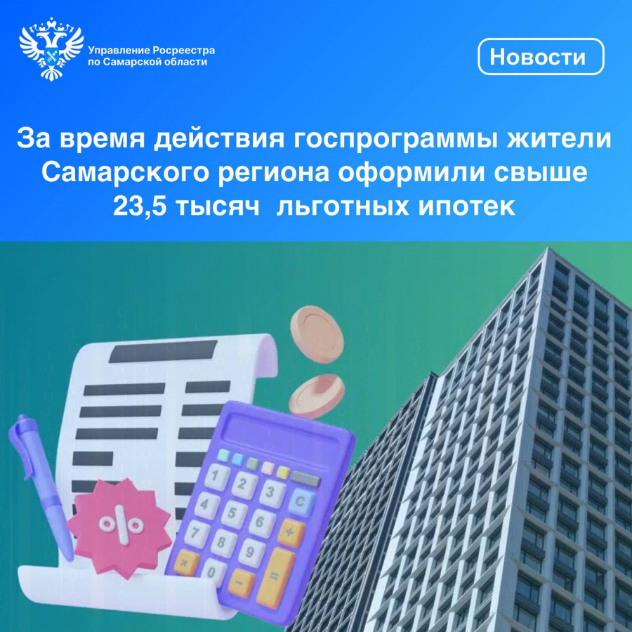 За время действия госпрограммы жители Самарского региона оформили свыше 23,5 тысяч льготных ипотек